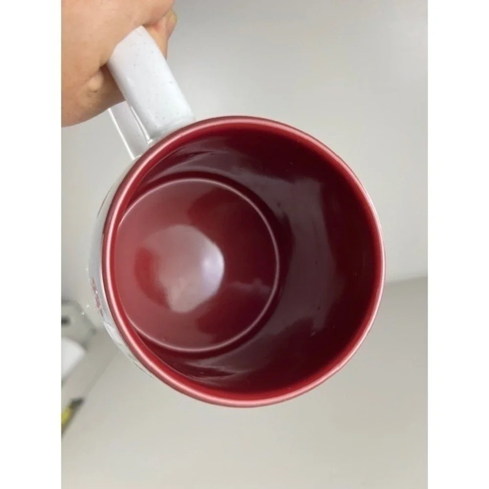 Mushroom Mug 24 oz by Gallery Tabletop White Red Speckled Ceramic Coffee Tea Cup - Picture 9 of 9